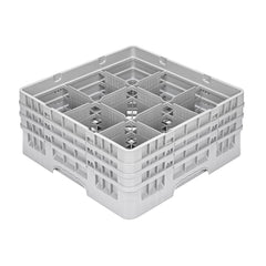 Clean Tek Professional Gray Glass Rack - 9 Compartments, 1 Full Drop and 2 Half Drop Extenders - 19 3/4