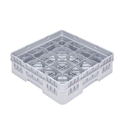 Clean Tek Professional Gray Glass Rack - 16 Compartments, 1 Full Drop Extender - 19 3/4