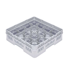 Clean Tek Professional Gray Glass Rack - 16 Compartments, 1 Full Drop Extender - 19 3/4