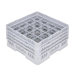 Clean Tek Professional Gray Glass Rack - 16 Compartments, 1 Full Drop and 3 Half Drop Extenders - 19 3/4