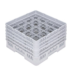 Clean Tek Professional Gray Glass Rack - 16 Compartments, 1 Full Drop and 4 Half Drop Extenders - 19 3/4