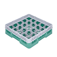 Clean Tek Professional Green Glass Rack - 25 Compartments, 1 Full Drop Extender - 19 3/4