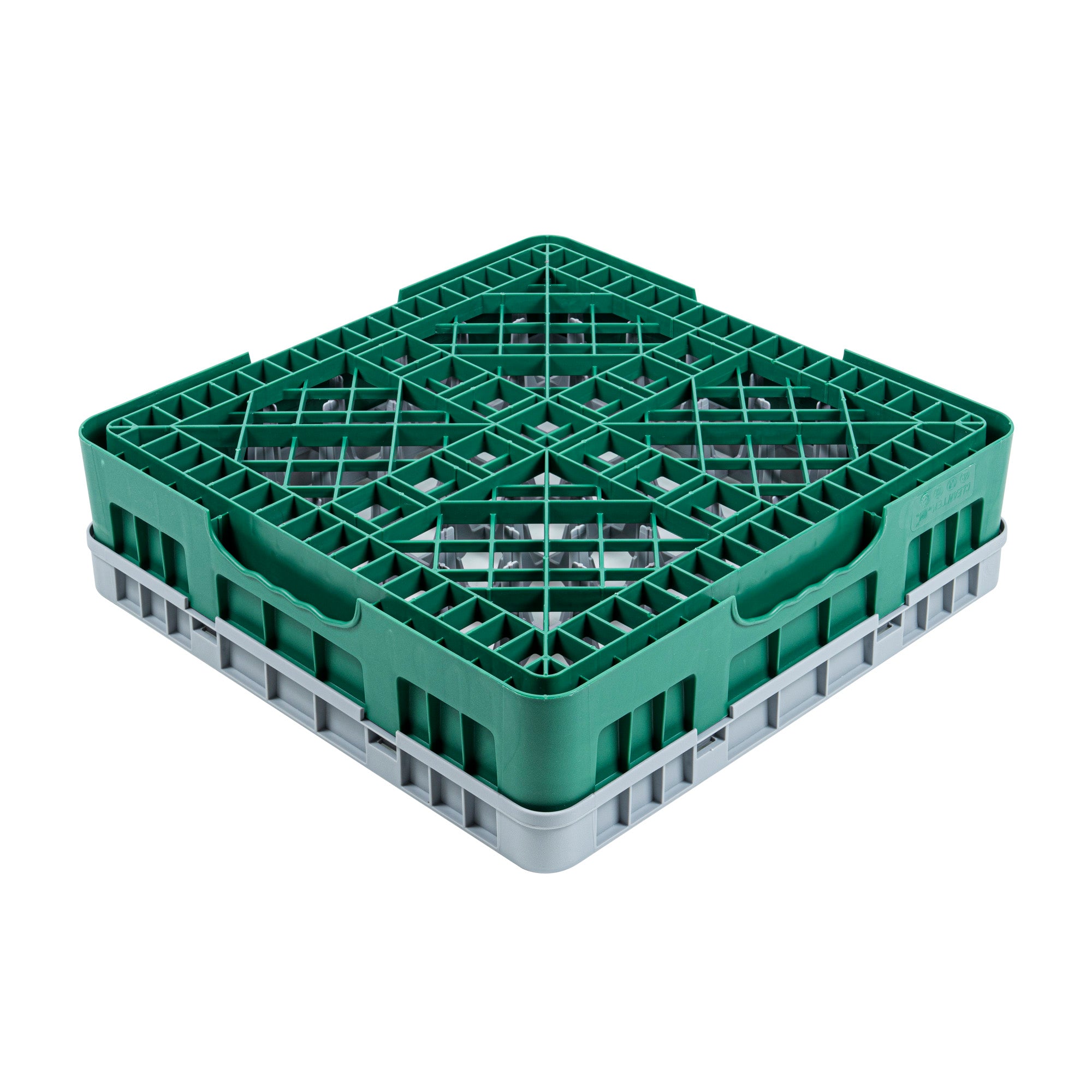 Clean Tek Professional Green Glass Rack - 49 Compartments, 1 Full Drop Extender - 19 3/4" x 19 3/4" x 5 3/4" - 1 count box