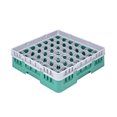 Clean Tek Professional Green Glass Rack - 49 Compartments, 1 Full Drop Extender - 19 3/4