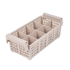 Clean Tek Professional Brown Flatware Rack - 8 Compartments - 16 1/2