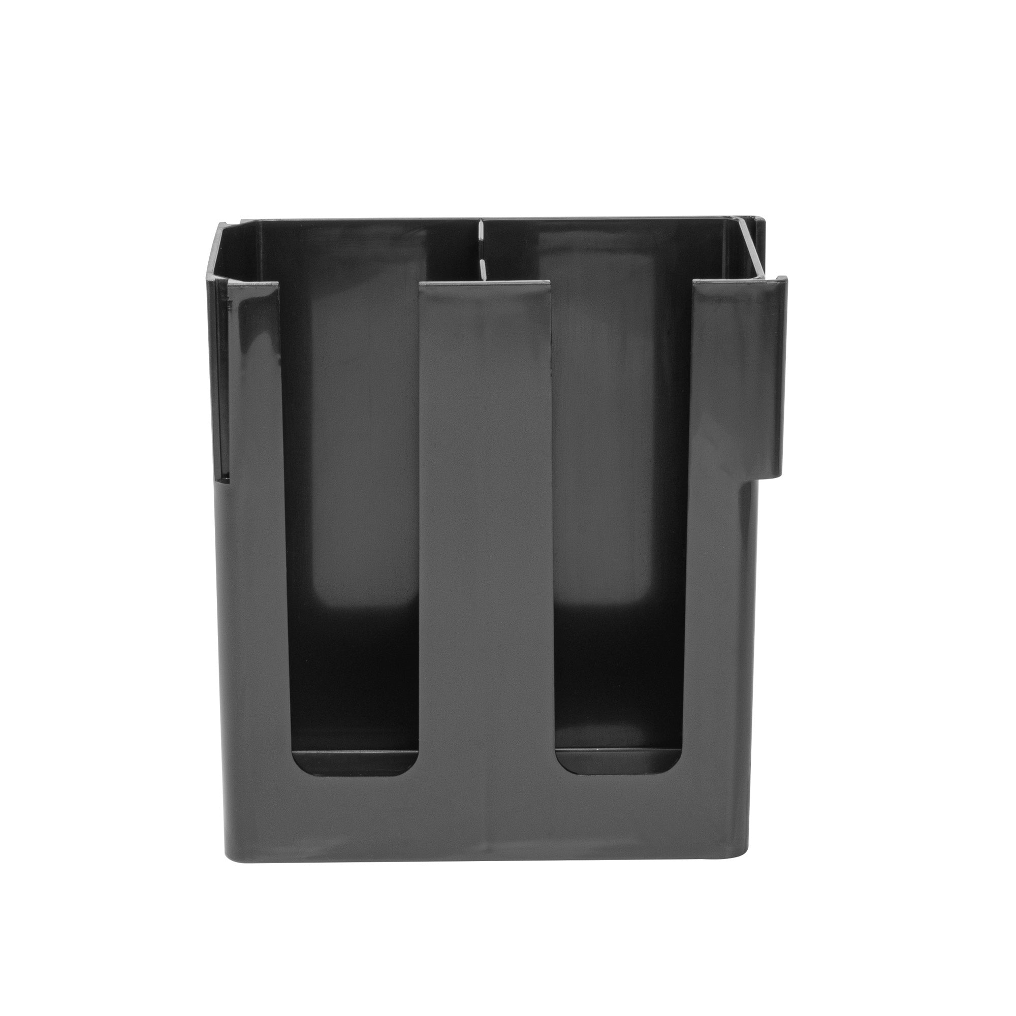 Restpresso Black Plastic Coffee Cup / Lid Organizer - 2 Section - 9" x 4 1/4" x 9 1/2" - 1 count box
