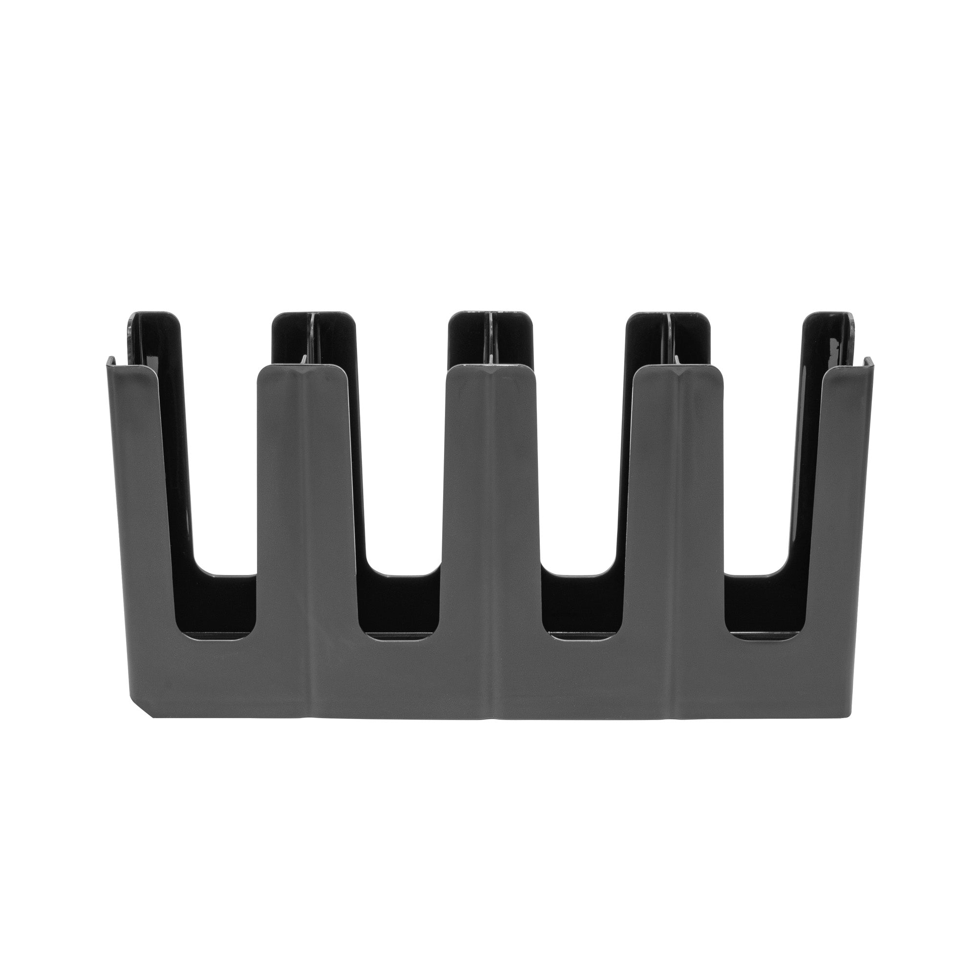 Restpresso Black Plastic Coffee Cup / Lid Organizer - 4 Section, Adjustable - 17 1/2" x 4 1/4" x 8 1/4" - 1 count box
