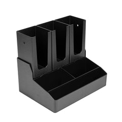 Restpresso Black Plastic Coffee Cup / Lid / Condiment Organizer - 6 Compartments - 14