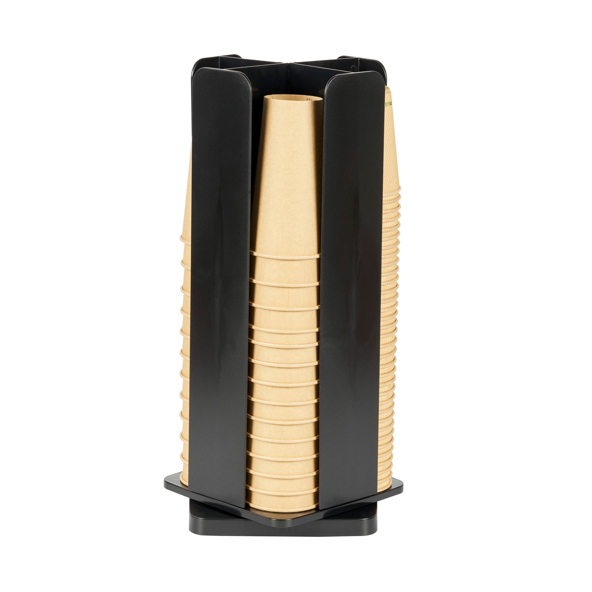 Restpresso Black Plastic Coffee Cup / Lid Organizer - 4 Compartments - 8 1/4" x 8 1/4" x 19 3/4" - 1 count box