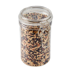 Met Lux 24 oz Round Clear Plastic Storage Jar - with Hinged Lid - 3 1/2