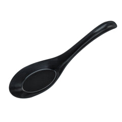 Chef 101 Black Plastic Asian Soup Spoon - 6 1/2