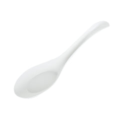 Chef 101 White Plastic Asian Soup Spoon - 6 1/2