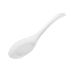 Chef 101 White Plastic Asian Soup Spoon - 6 1/2
