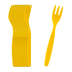 RW Kids Yellow Plastic Fork - 6 3/4