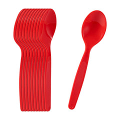 RW Kids Red Plastic Spoon - 6 3/4