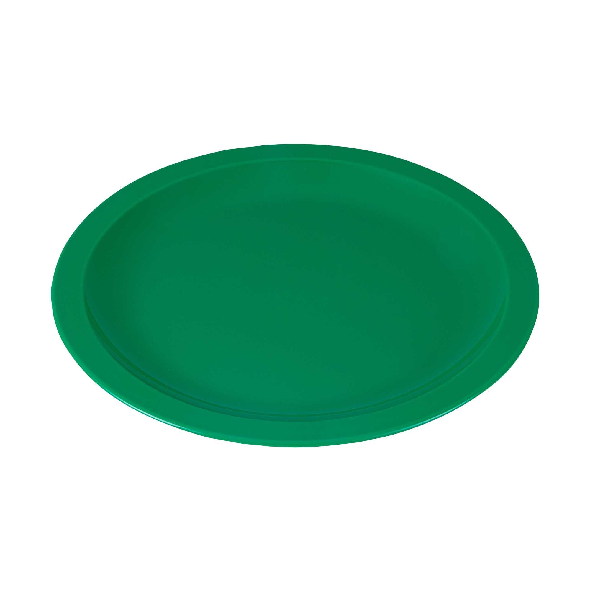 RW Kids Round Green Plastic Plate - 9" x 9" - 10 count box