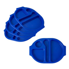 RW Kids Blue Plastic Lunch Tray - 4 Compartments - 14 3/4