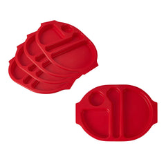 RW Kids Red Plastic Lunch Tray - 4 Compartments - 14 3/4