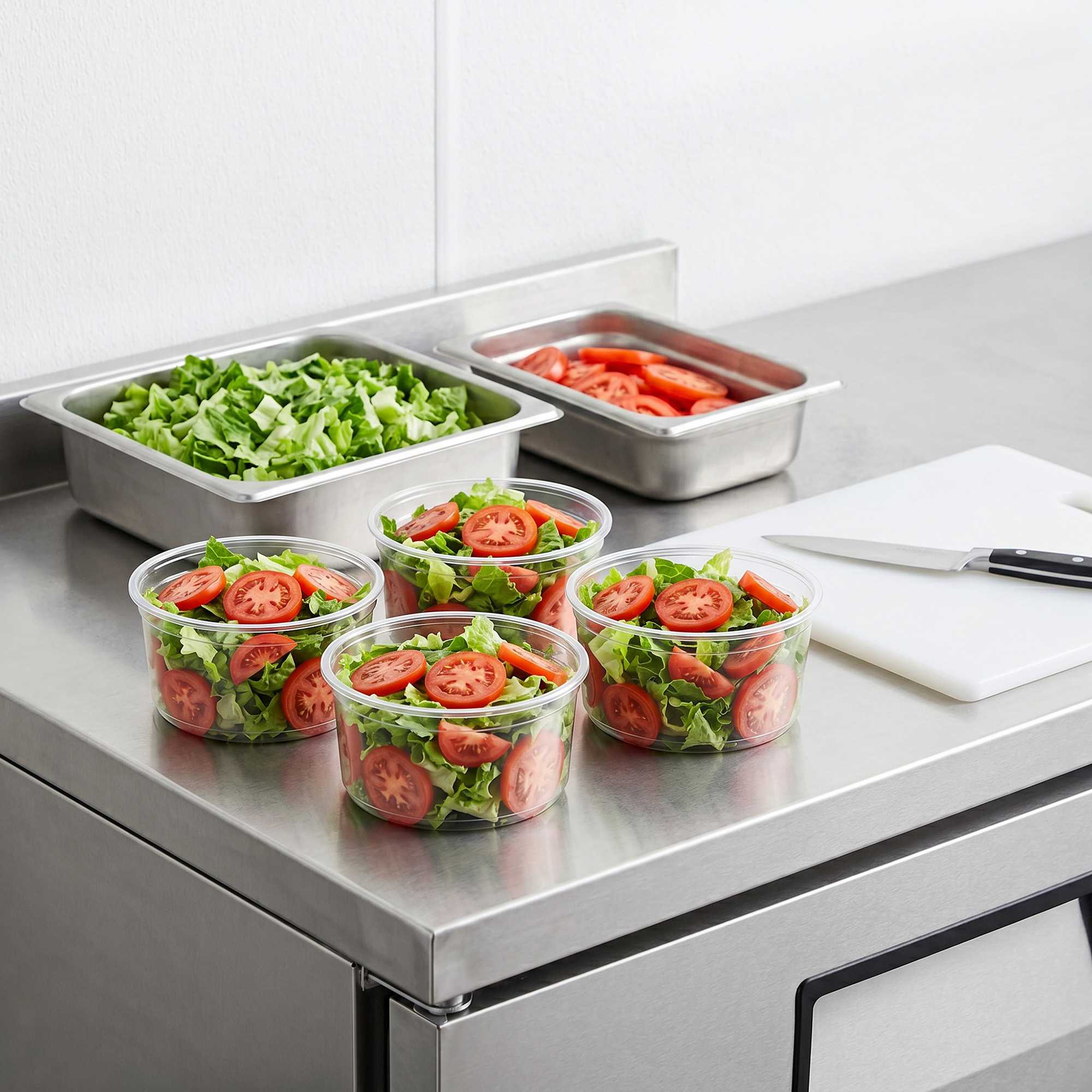 Thermo Tek 12 oz Round Clear Plastic To Go Deli Container - 4 1/2" x 4 1/2" x 2 1/4" - 100 count box