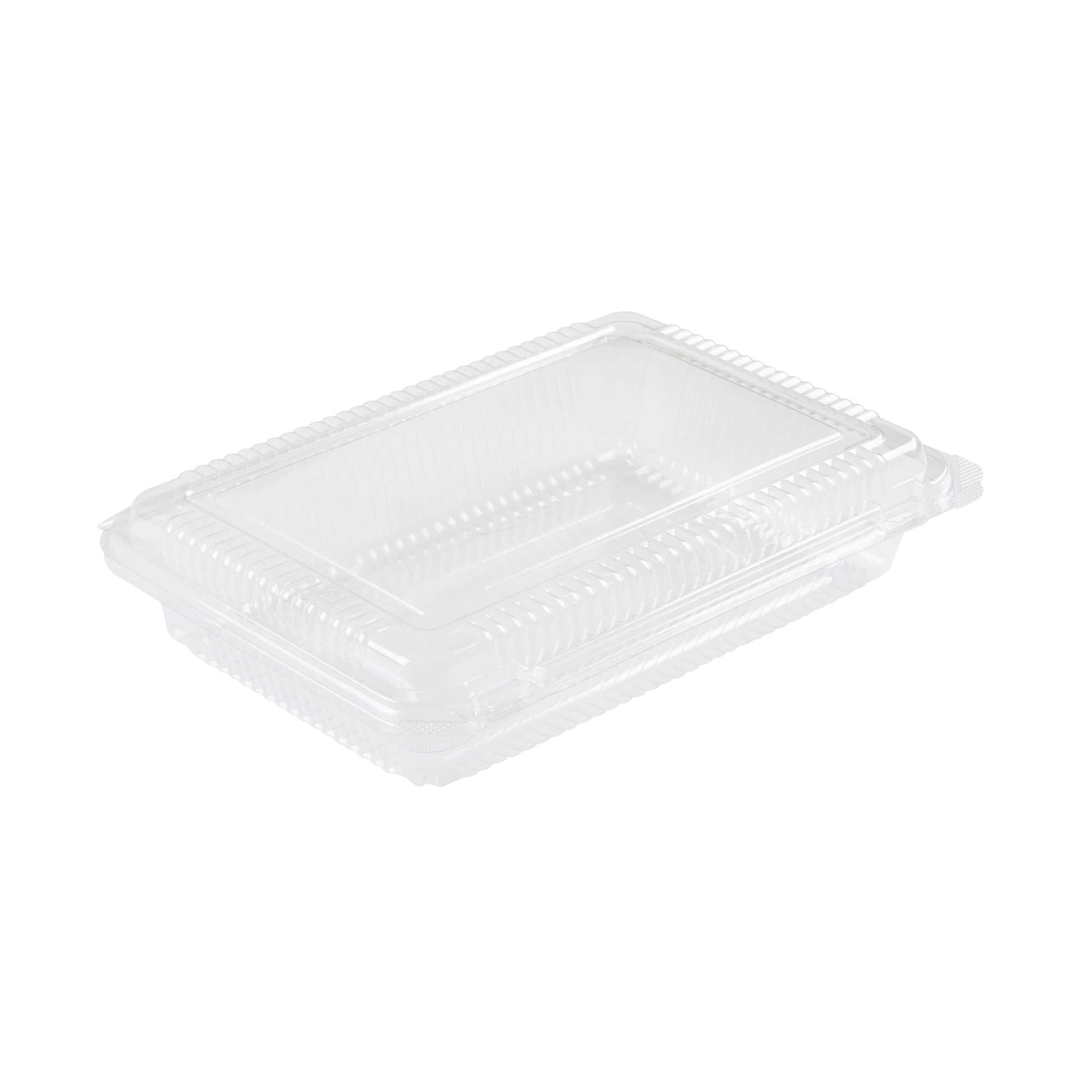 Thermo Tek Rectangle Clear Plastic Clamshell Container - 8 1/4" x 5 3/4" x 1 3/4" - 100 count box