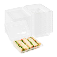 Thermo Tek Rectangle Clear Plastic Clamshell Container - 8 1/4