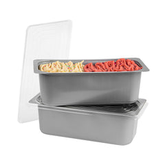 Chef 101 5 Qt Rectangle Gray Plastic Ice Cream Container - with Clear Lid - 13 1/2
