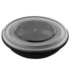 Cater Tek 58 oz Round Black Plastic Catering / Serving Bowl - with Clear Lid, Microwavable - 9 3/4