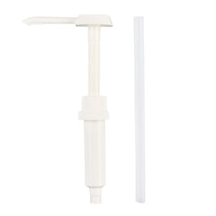 Met Lux 1 oz White Plastic Condiment Pump - with 11