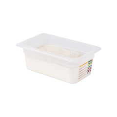 Met Lux Rectangle White Polypropylene 1/4 Size Food Pan - 4