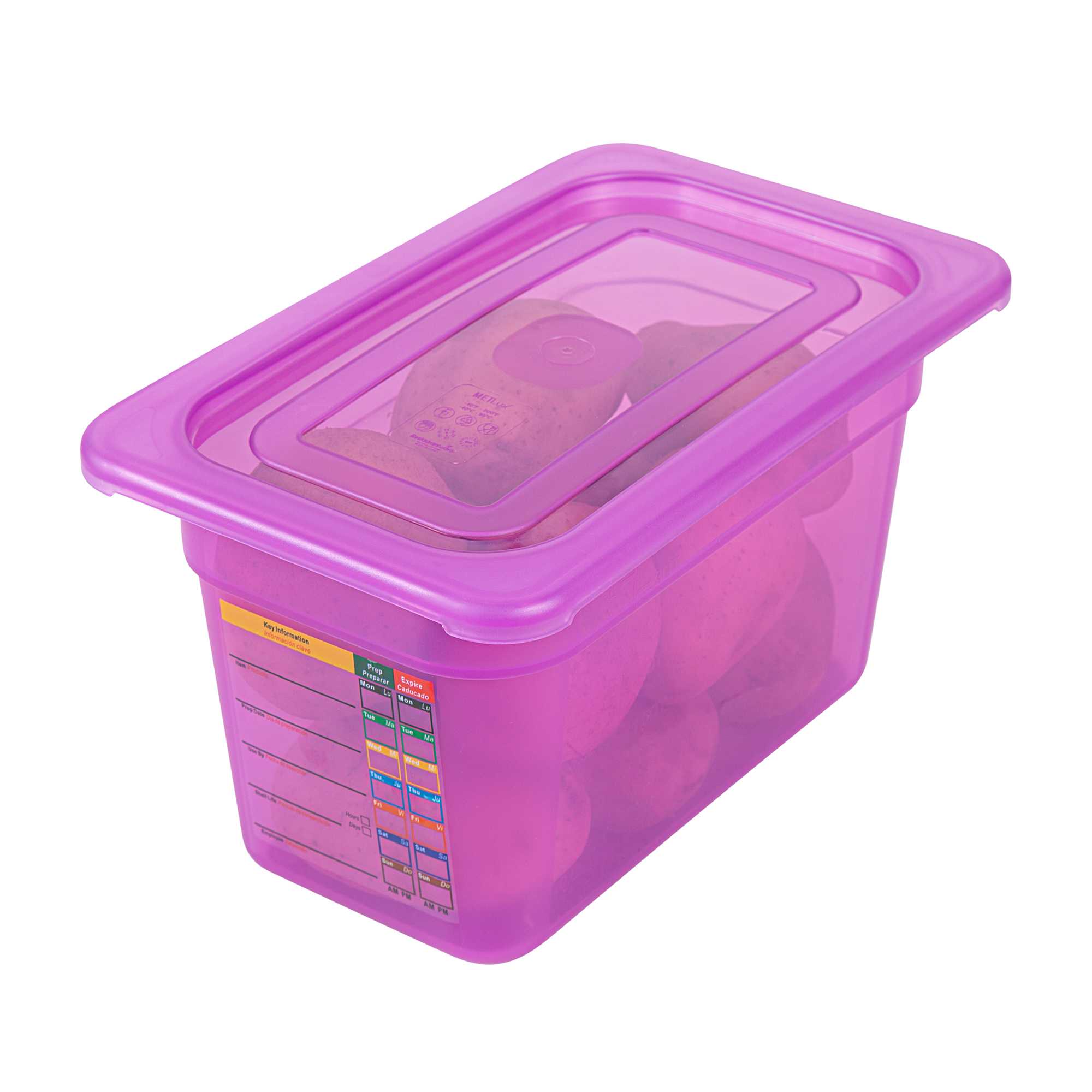 Met Lux Purple Allergen-Free Polypropylene Lid - Fits 1/4 Size Food Pan - 1 count box