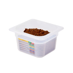 Met Lux Square White Polypropylene 1/6 Size Food Pan - 4