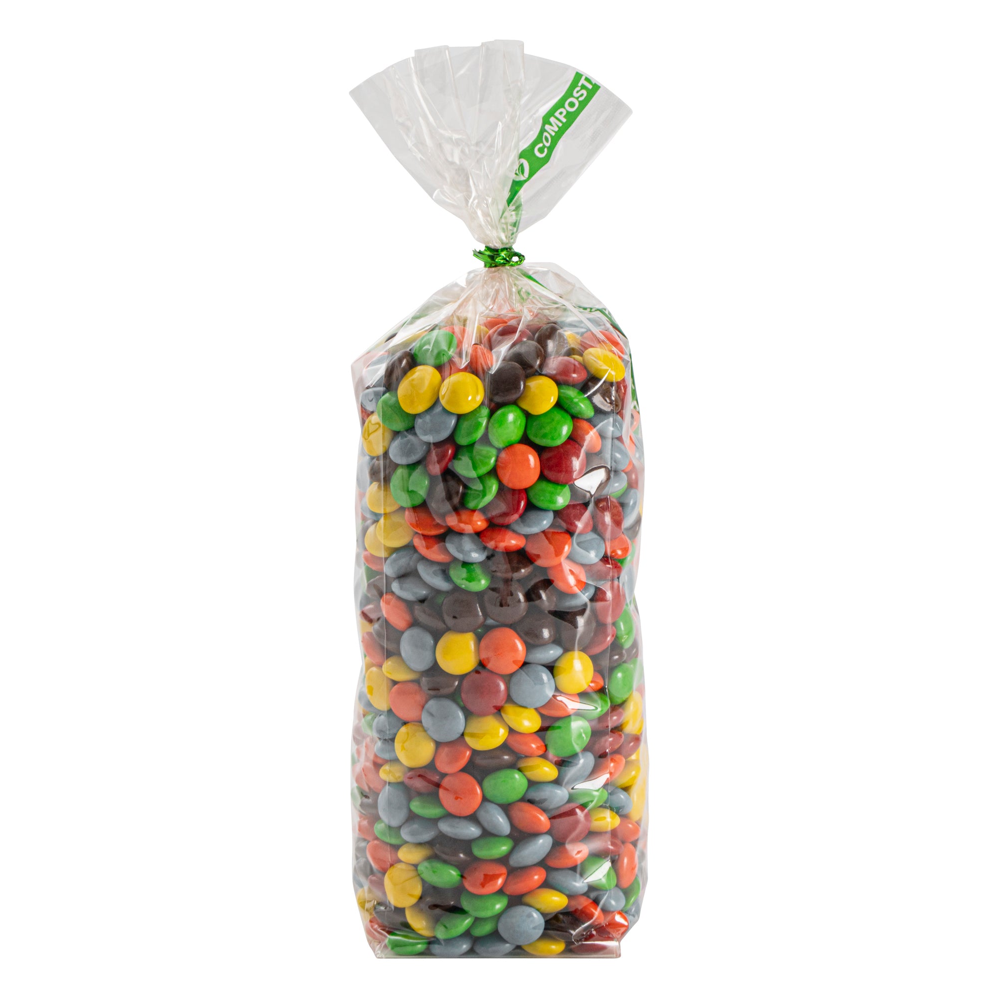 Basic Nature Clear Plastic Gusset Bag - Compostable, Paper Insert, Heat Sealable - 2" x 2" x 8 1/4" - 100 count box