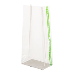 Basic Nature Clear Plastic Gusset Bag - Compostable, Paper Insert, Heat Sealable - 3
