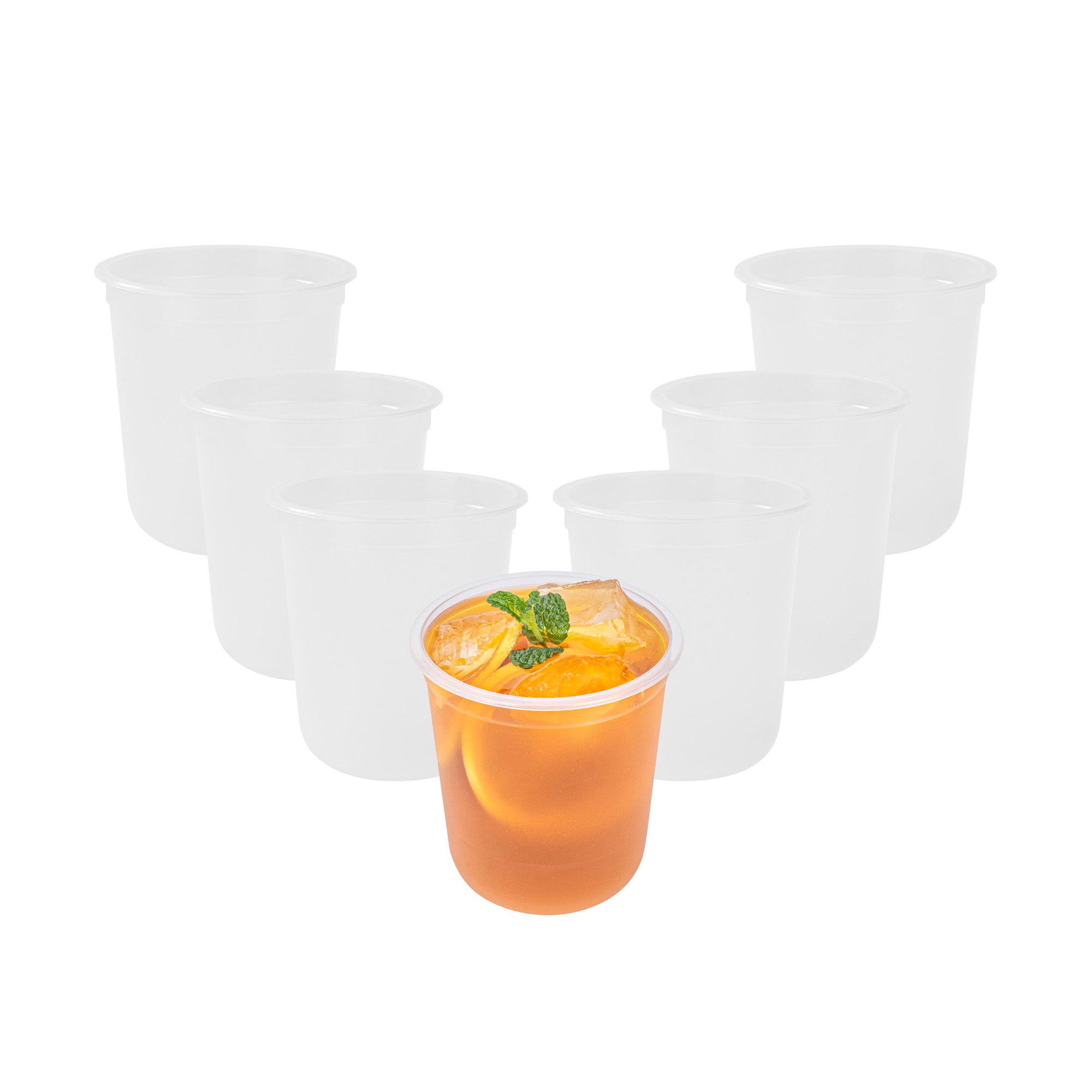 Bev Tek 13 oz U-Shape Frosted Plastic Hot / Cold Drinking Cup - 500 count box