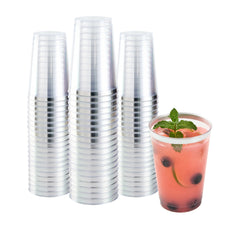 Bev Tek 12 oz Clear Plastic Tumbler - with Silver Rim - 3