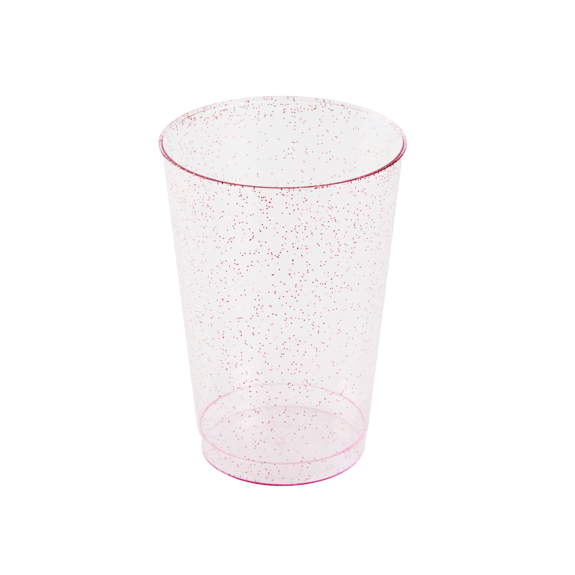 Chef 101 12 oz Pink Glitter Plastic Tumbler - 3" x 3" x 4 1/4" - 500 count box