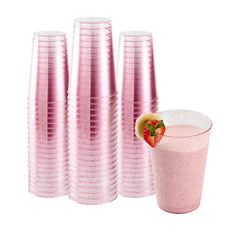 Bev Tek 12 oz Pink Glitter Plastic Tumbler - 3