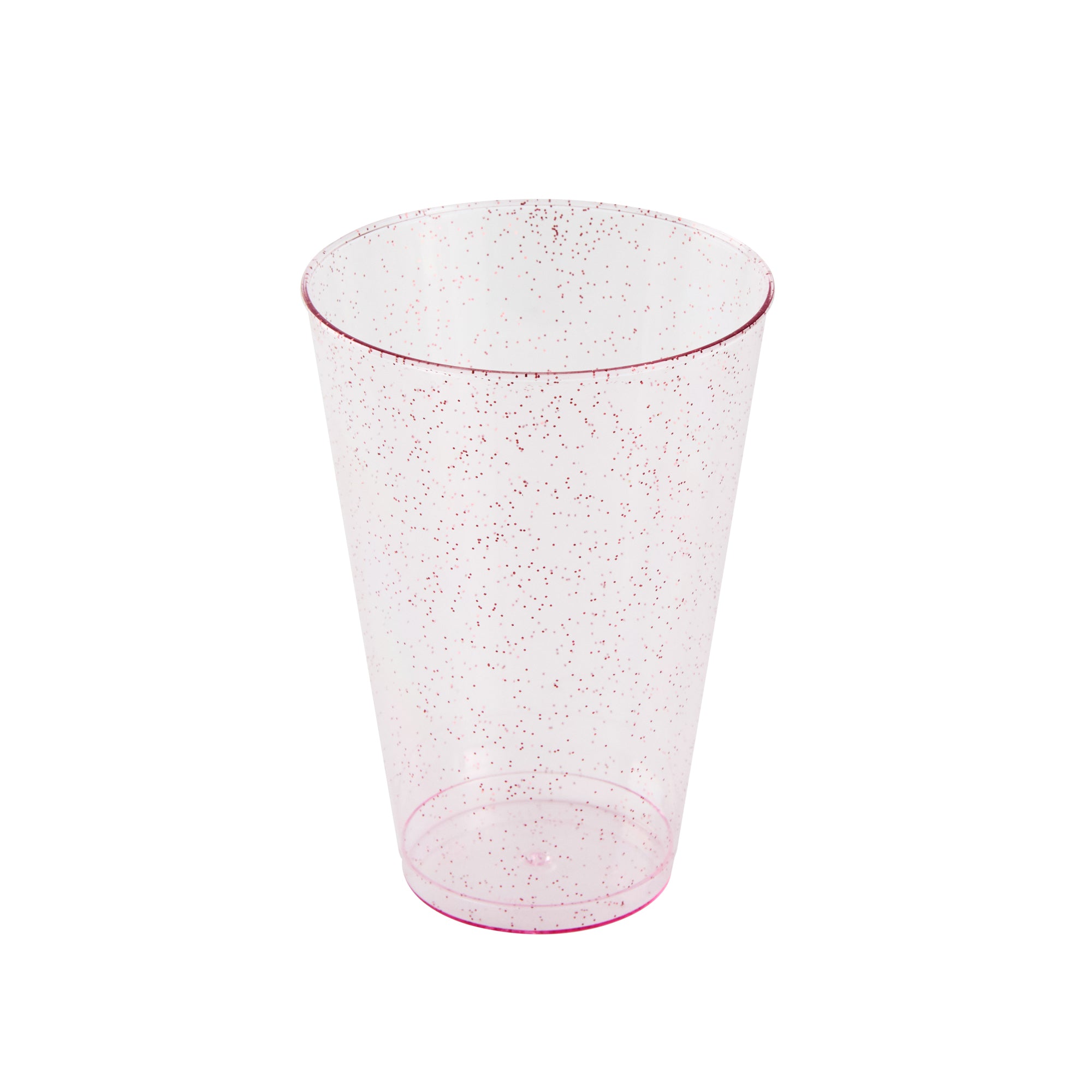 Chef 101 14 oz Pink Glitter Plastic Tumbler - 3 1/4" x 3 1/4" x 4 3/4" - 500 count box