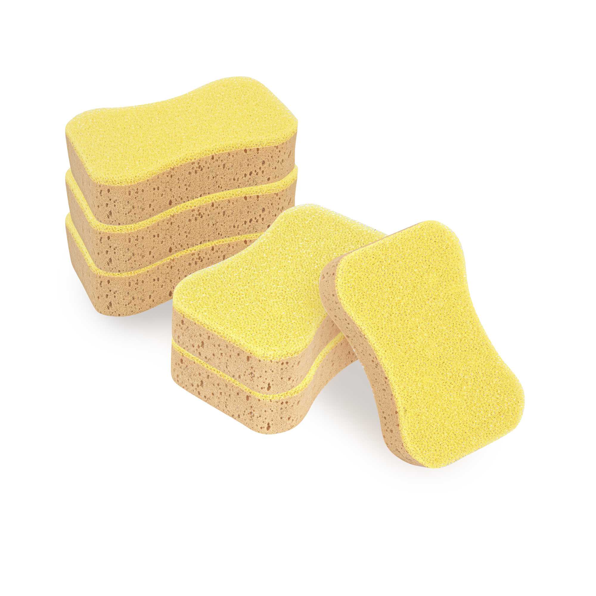 Clean Tek Professional Jumbo Beige Grip Sponge / Yellow Scouring Pad Combo - 7 3/4" x 5" x 2 1/4" - 100 count box
