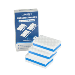 Clean Tek Professional White and Blue Triple Layer Melamine Eraser Sponge - 4 1/4