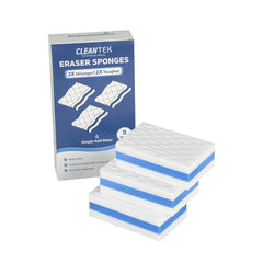 Clean Tek Professional White and Blue Triple Layer Melamine Eraser Sponge - 4 1/4