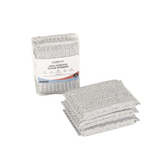 Clean Tek Professional Multi-Purpose Silver Scrub Sponge - Striped Texture, Non-Scratch - 5