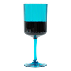 Bev Tek 12 oz Blue SAN Plastic Wine Glass - 48 count box