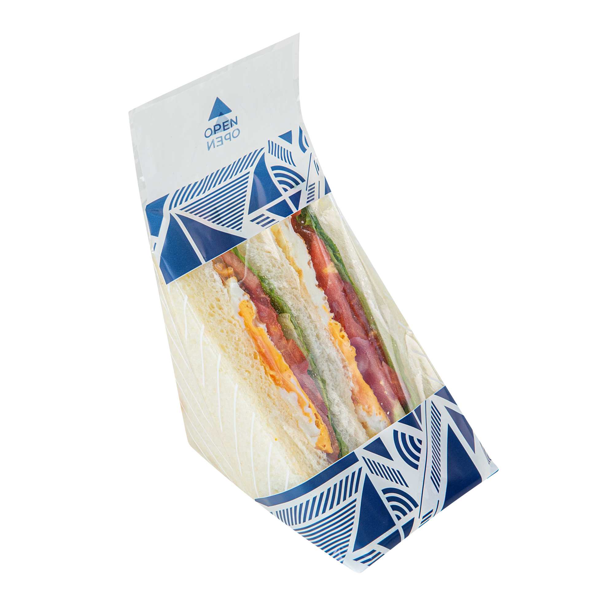 Bag Tek Triangle Geometric Shapes and Striped Plastic Sandwich Bag - Easy To Tear - 7 1/2" x 3" x 7 1/2" - 200 count box