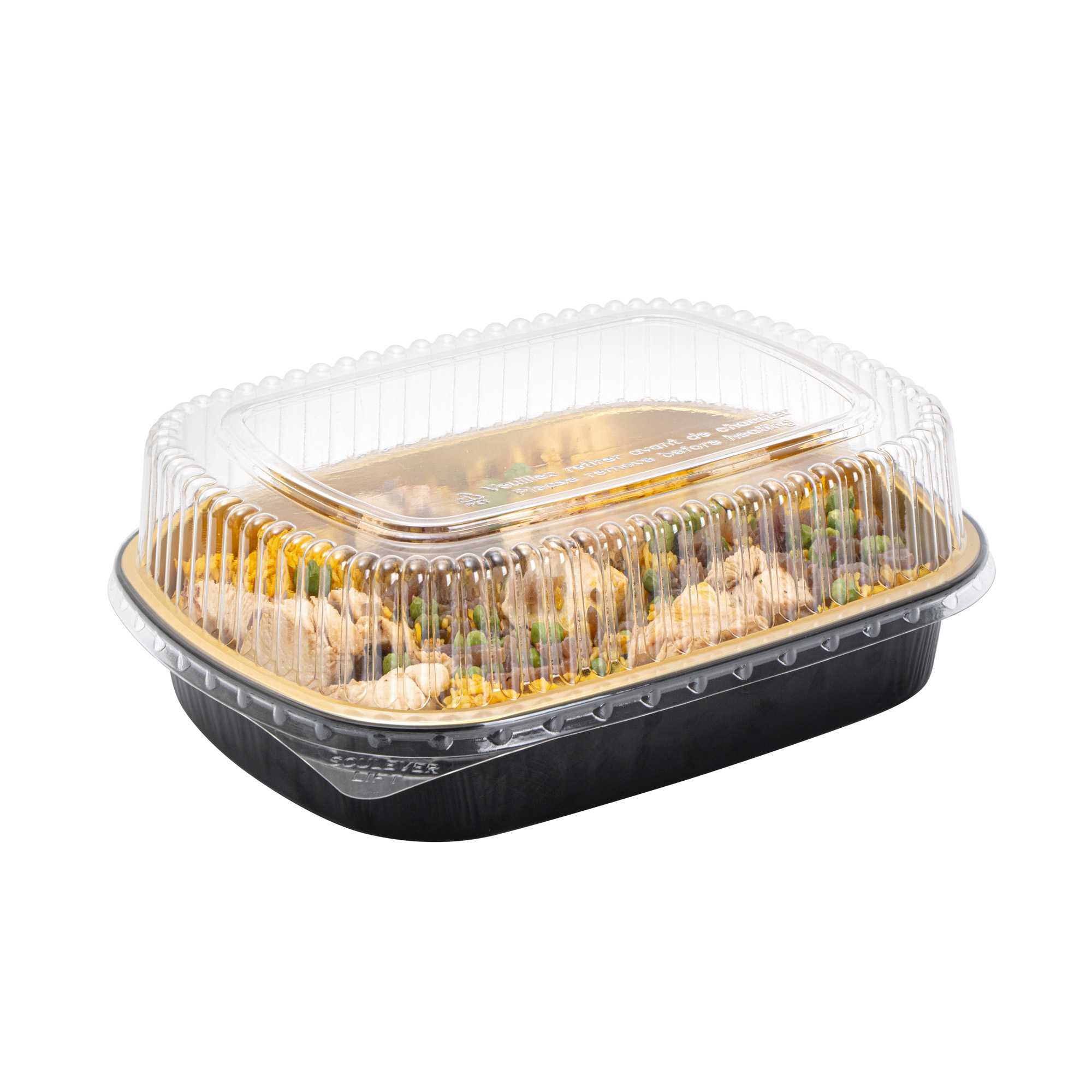 Foil Lux Clear Plastic Lid - Fits 52 oz Foil Take Out Pan - 100 count box
