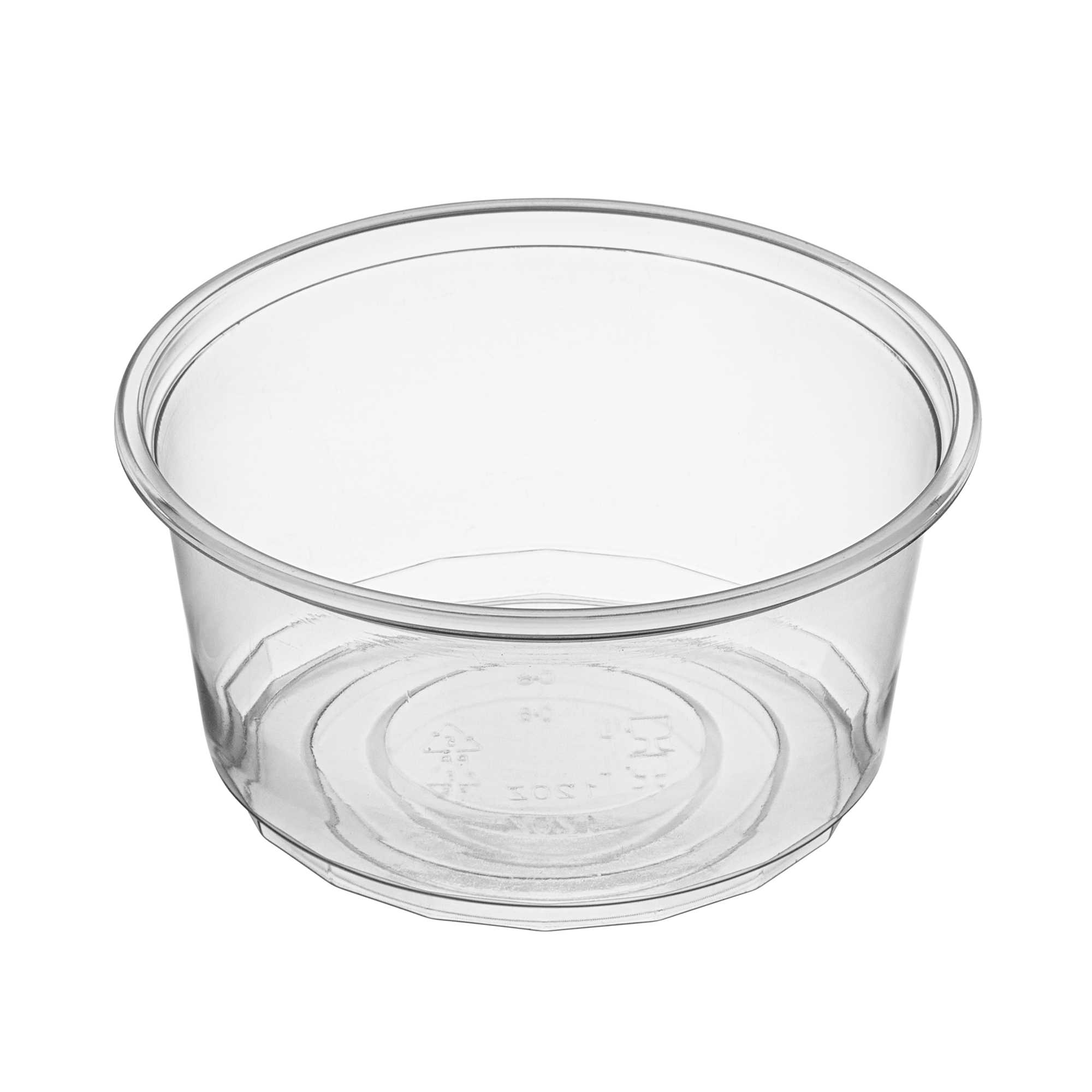 SustainaLite 12 oz Clear Plastic To Go Deli Container - 4 1/2" x 4 1/2" x 2 1/2" - 50 count box