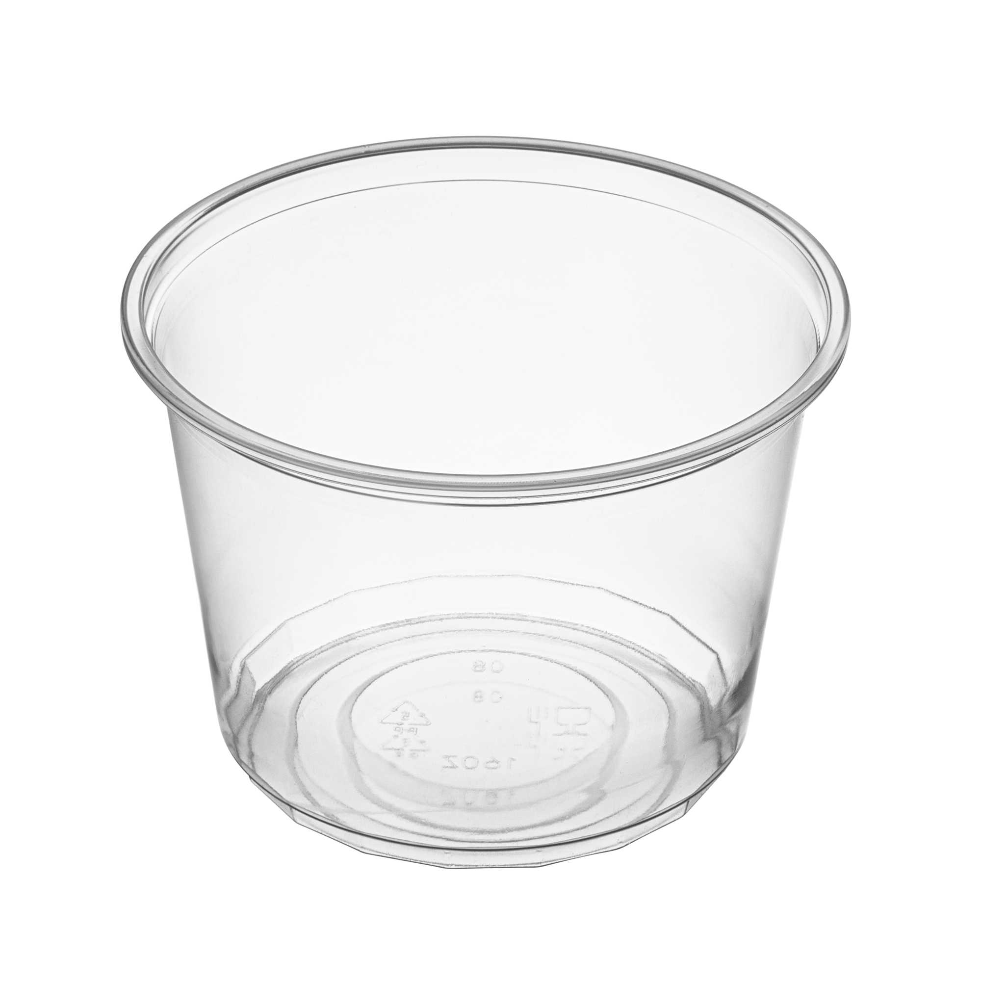 SustainaLite 16 oz Clear Plastic To Go Deli Container - 4 1/2" x 4 1/2" x 3" - 50 count box