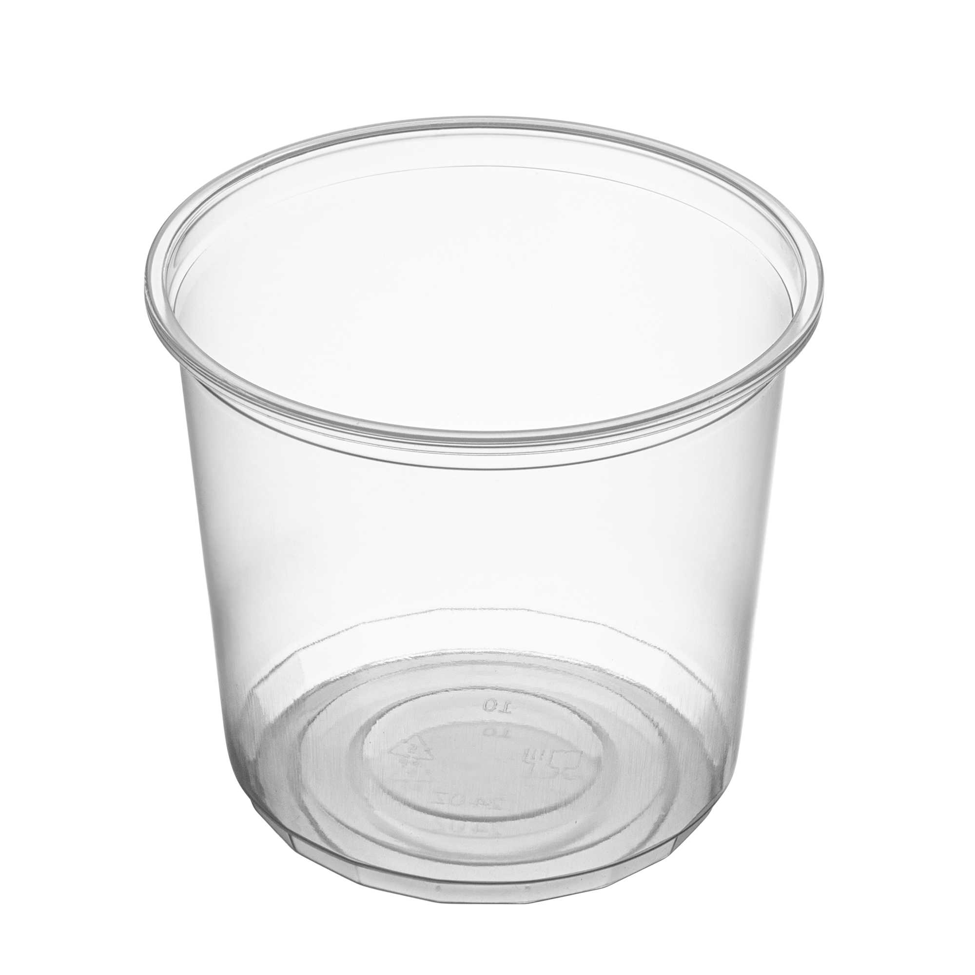 SustainaLite 24 oz Clear Plastic To Go Deli Container - 4 1/2" x 4 1/2" x 4 1/4" - 50 count box