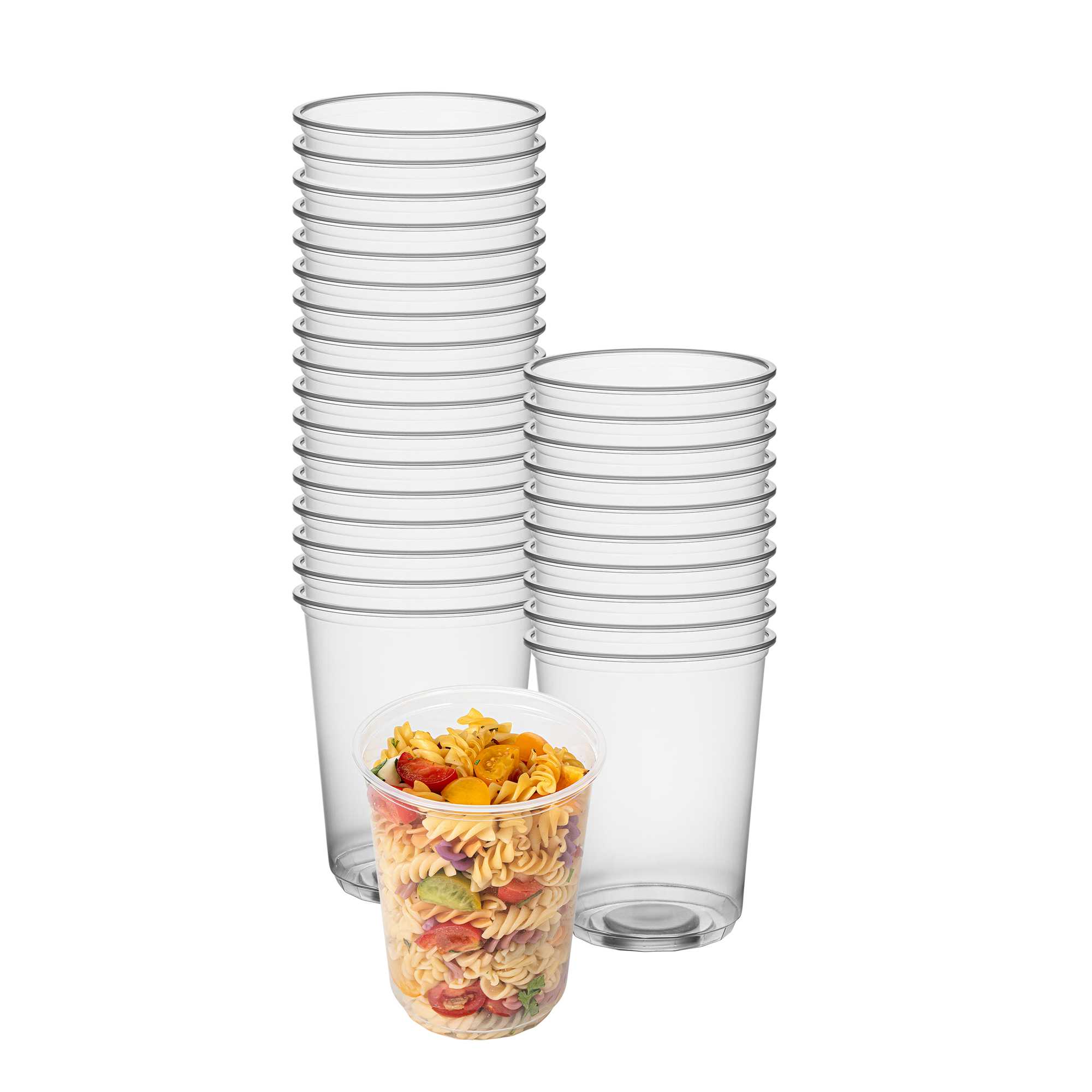 SustainaLite 32 oz Clear Plastic To Go Deli Container - 4 1/2" x 4 1/2" x 5 3/4" - 50 count box