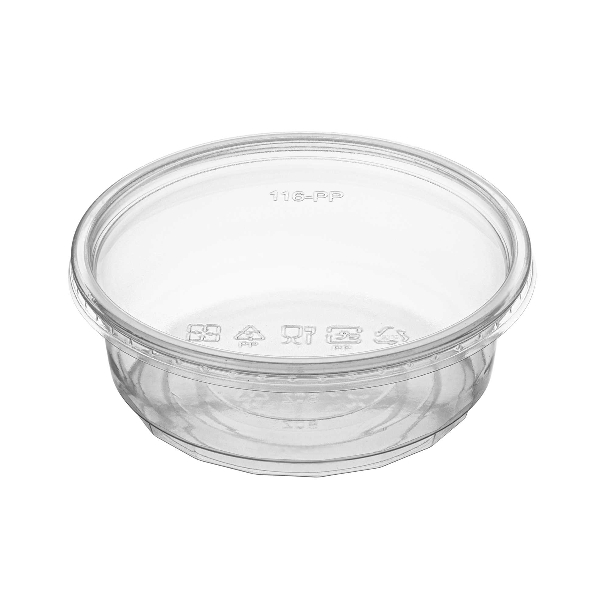 SustainaLite 8 oz Clear Plastic To Go Deli Container - with Lid - 4 1/2" x 4 1/2" x 1 3/4" - 50 count box